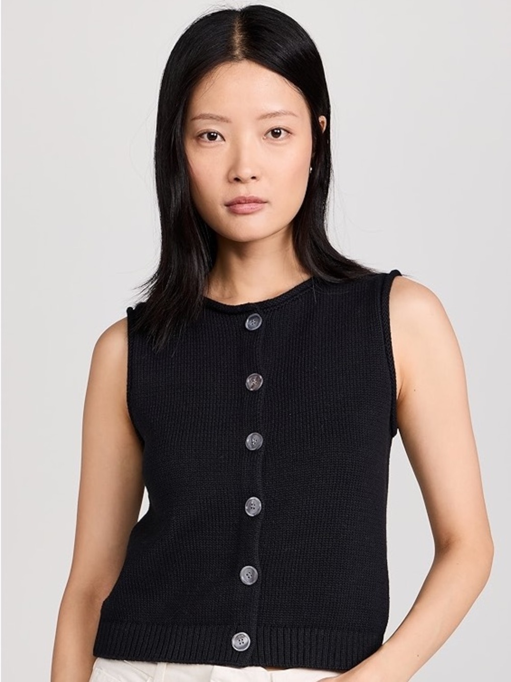 ALEX MILL BRIDGET VEST BLACK XS 100% COTTON
